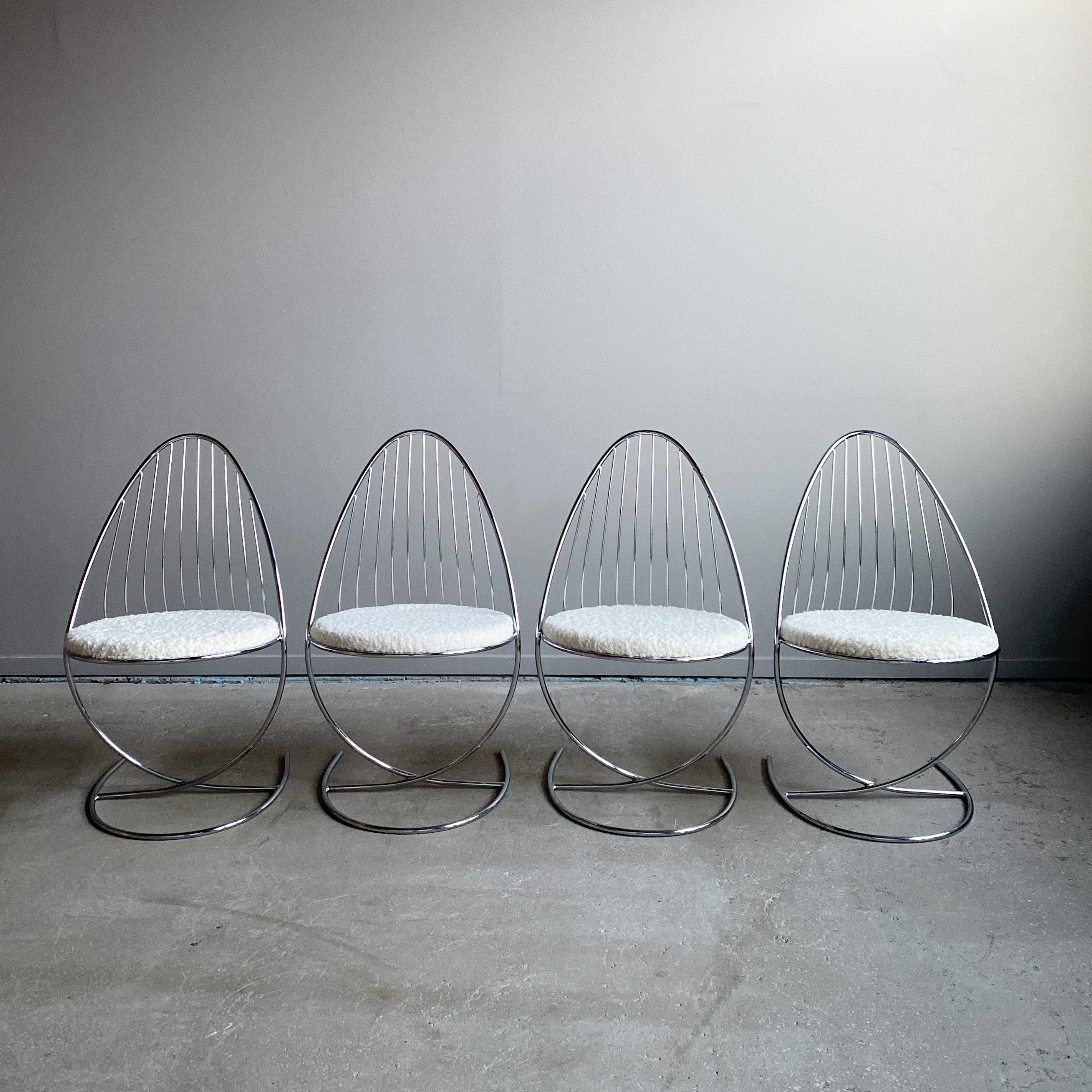 Sold at Auction: Dahlens Dalum Swedish Modern Chrome Egg Pod Chairs